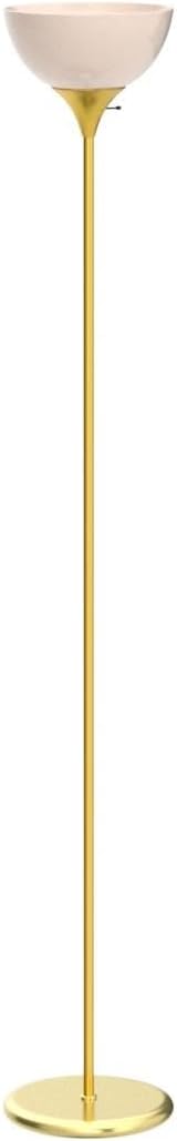 Brightech Sky Dome Dimmable LED Floor Lamp, Torchiere Floor Lamp for Living Rooms & Offices – Tall Standing Lamp for Reading & Hobbies – Brass/Gold