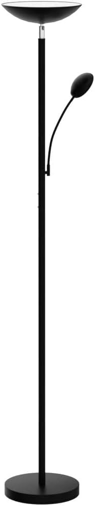 BoostArea Floor Lamp, LED 20W/2000LM Bright Torchiere Floor Lamp with 5W Adjustable Reading Lamp, Stepless Dimmable Standing Lamp, 2 Rotary Switch, Modern Floor Lamps for Living Room, Bedroom, Office