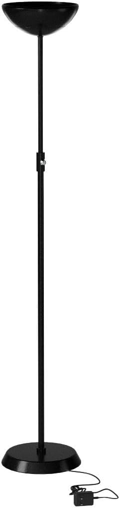 Brightech SkyLite LED Floor lamp, Torchiere Super Bright Floor Lamp for Living Rooms & Offices - 3 Way Dimmable Tall Lamp, High Lumen Standing Pole Lamp for Bedroom Reading - Black