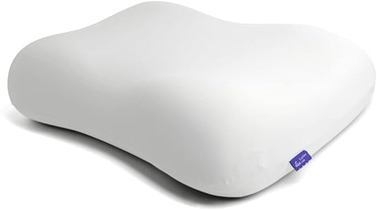 C CUSHION LAB Deep Sleep Pillow, Patented Ergonomic Contour Design for Side & Back Sleepers, Orthopedic Cervical Shape Gently Cradles Head & Provides Neck Support & Shoulder Pain Relief - Calm Grey