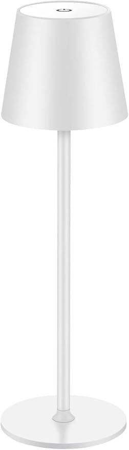 BGFHome Cordless Table Lamp LED Desk Lamp,5000mAh Rechargeable Touch Night Light Lamp,Wireless Minimalist Design for Restaurant/Bedroom/Bars/Outdoor Party/Camping/Coffee Shop（White）