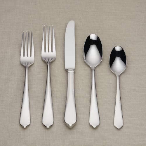Kate Spade Magnolia Drive 5-Piece Flatware Set, 0.65 LB, Metallic