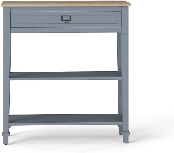 30 Inch Console Table for Entryway, Narrow Entry Table for Living Room Entryway Home w/Drawer and Bottom Shelf, Grey