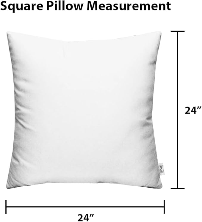 RSH DECOR: Sunbrella Square Throw Pillows Set of 4 | 24" x 24" | Water and Fade-Resistant Performance Fabric | Outdoor Pillow Covers with Down-Alternative Inserts | Canvas Pacific Blue