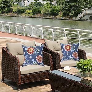 Outdoor Throw Pillows - Decorative Pillows with Insert Included Set of 2 Outdoor Pillows for Patio Furniture 18x18 Inch