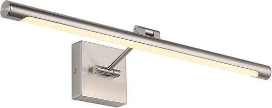 Joosenhouse Modern LED Picture Light Fixtures Dimmable 24.4" Inch Brushed Nickel Artwork Accent Hallway Lighting with Single Swing Arm Full Metal for Paintings,Warm White 3000K, Hardwired Connection