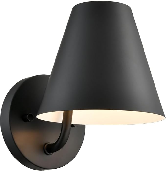 DIRYZON Wall Light for Living Room Bedroom,Industrial Black Wall Sconce Light,Metal Barn Wall Mounted Light,Dimmable Indoor Wall Lighting Fixture