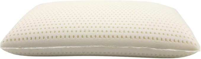 OrganicTextiles Talalay Latex Pillow with Organic Cotton Cover (Standard Size, Medium), GOTS Certified, Bed Pillow for Sleeping, Neck Pain Relief Help, Head Support, for Side Back Stomach Sleeper