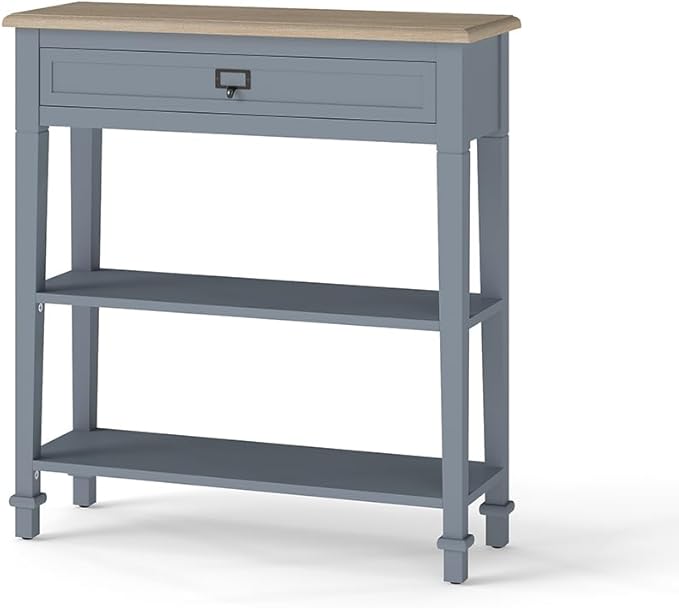 30 Inch Console Table for Entryway, Narrow Entry Table for Living Room Entryway Home w/Drawer and Bottom Shelf, Grey