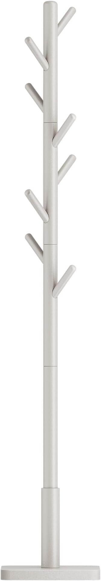 VASAGLE Solid Wood Coat Rack, Free Standing Hall Coat Tree with 8 Hooks, 3 Height Options, for Coats, Hats, Bags, Purses, for Entryway, Hallway, Rubberwood Hooks and Pole, Cappuccino Beige URCR010K01