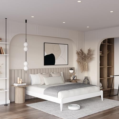 Dinkee Basic Bed Frame Without headboard - Ivory White - King