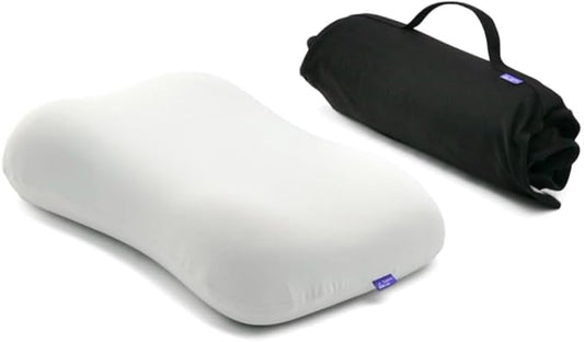 Cushion Lab Travel Deep Sleep Pillow – Compact Memory Foam Neck Pillow for Sleeping, Portable Pillow for Hotels, Camping, Side & Back Sleepers, On-The-Go – Black