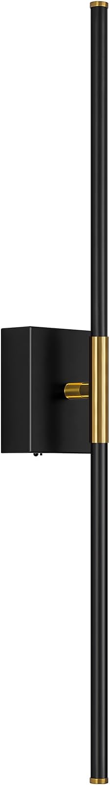 Black Gold Hardwired Wall Sconces, Modern Wall Light, 29.1 Inch Not Dimmable Wall Light Fixtures, 350° Rotate LED Wall Lamp for Bedroom, Living Room, Bathroom, Hallway