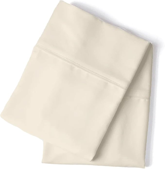 PeachSkinSheets Night Sweats: The Original 1500tc Soft King Pillowcase Set Vanilla Bean