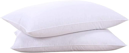 puredown® Goose Feathers and Down White Pillows with 100% Soft Cotton Cover, Bed Sleeping Hotel Collection Pillows Set of 2 King Size