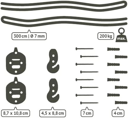 LA SIESTA Flora Classic Cotton Hammock & CasaMount Suspension Kit for Walls, Ceilings & Square Beams - Indoor Outdoor Large 2 Person Double Hammock, Zebra