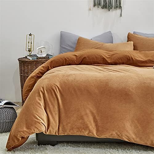 Luxlovery Pumpkin Velvet Comforter Queen Rust Plush Fluffy Bedding Comforter Set Terracotta Warm Sherpa Micromink Winter Blanket Quilts Reddish Brown Burnt Orange 3 Piece Bedding Set