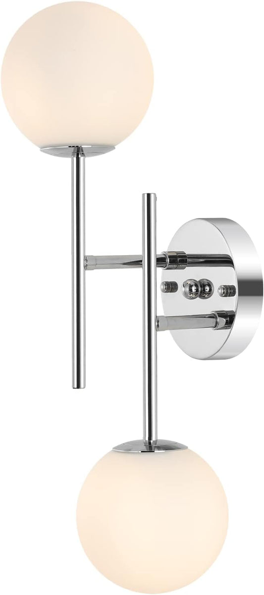 Modern Chrome Wall Sconce, 7.5" W x 20" H, G9 Base, Fully Dimmable, Ideal for Bathroom, Kitchen, Living Room, Office