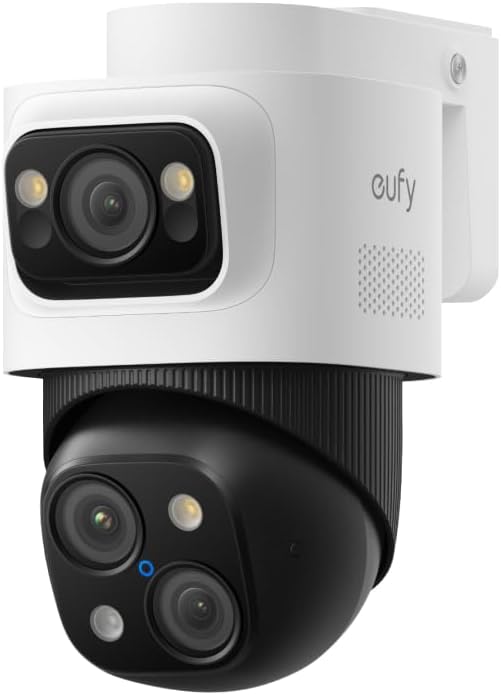 eufy PoE Bullet-PTZ Cam S4, NVR Add On Cam, 4K UHD Triple Lens, 122° FOV, 360° Pan and Tilt, 8× Hybrid Zoom, AI Tracking, Red and Blue Light, Color Night Vision, PoE Plug and Play, 24/7 Recording