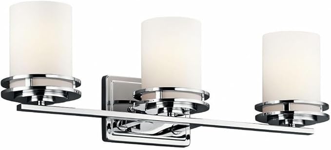 Kichler Hendrik 24" 3 Light Vanity Light with Satin Etched Cased Opal Glass Chrome