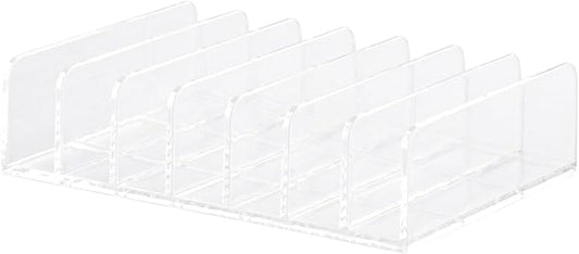 1pc Clear 7 Compartments Duty Multifunctional,Eyeshadow Palette Makeup Organizer Money Storage Rack,Desktop Cash Cosmetic Holder for Bathroom Vanity Countertop,Cosmetic Display Cases,Bags and Cases