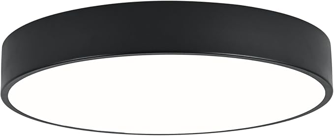 18 Inch Modern Flush Mount Ceiling Light, 4-Lights Black Round Light Fixture, Minimalistic Ceiling Lamp Fixture for Bedroom Laundry Room Bathroom Living Room