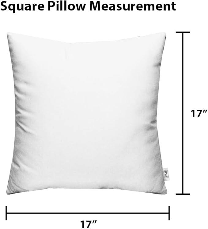 RSH DECOR: Sunbrella Play Square Throw Pillows Set of 2 | 17" x 17" | Water and Fade-Resistant Performance Fabric | Outdoor Pillow Covers with Down-Alternative Inserts | Play Cameo