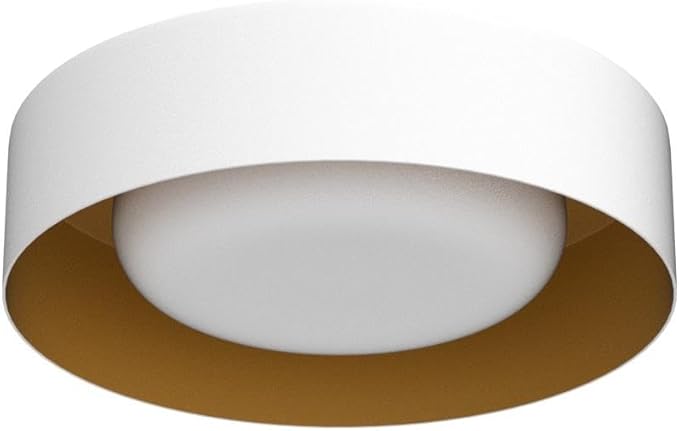 Modern Flush Mount Ceiling Light,Minimalist Close to Ceiling Lighting Fixture,White and Gold Flush Mount Light Fixture for Bedroom,Entry, Hallway,Balcony, Bathroom (12.5'')