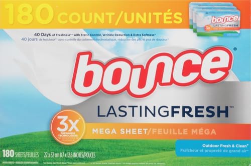 Bounce Dryer Sheets | Paradise Blossom | Anti-Static | 180 Sheets, Pack of 3