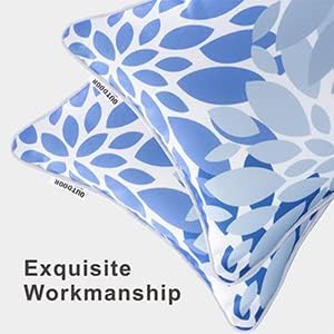 Pack of 2 Patio Lumbar Pillows, 12”x20” Fade Resistant Outdoor Waterproof Lumbar Pillow with Inners, Decorative Garden Lumbar Cushions for Home Patio Terrace Sofa Use