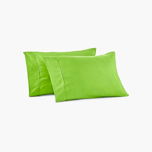 PeachSkinSheets Night Sweats: The Original 1500tc Soft Standard Pillowcase Set Tropical Lime