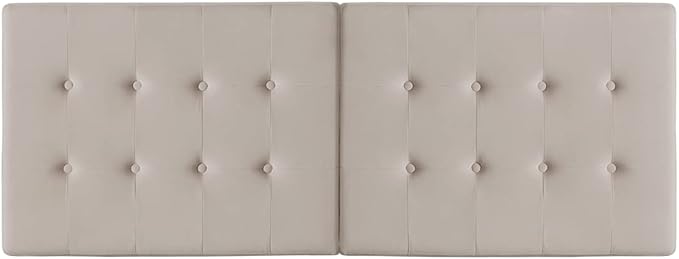 24KF Taupe Wall Mounted Tufted Button Queen Headboard Full Headboard,Soft Comfortable Velvet Padded Queen/Full Size Headboard-6035-Q-Taupe