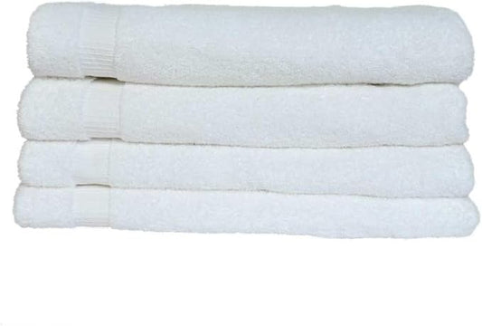 Premium Cotton 4 Pack Turkish Bath Towels 27x54 Ultra Absorbent Daily Use (4, White)