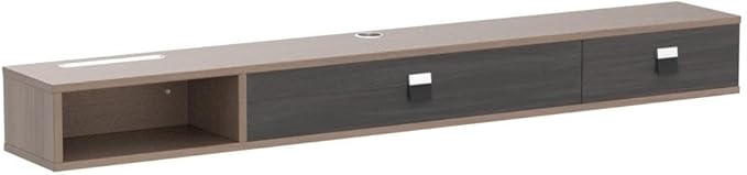 Pmnianhua Floating TV Stand with Doors,47'' Wall Mounted TV Cabinet,Floating Media Console Wall TV Console Under TV Entertainment Shelf with Storage for Bedroom Living Room (Walnut)