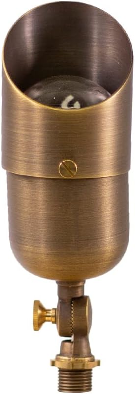 12V LogiSpot Brass Outdoor Spotlight (Bronze) with 5W 2700K Warm White 400 Lumen MR16 LED Bulb for Low Voltage Landscape Lighting of Yard, Lawn, Garden, Patio, Trees & House