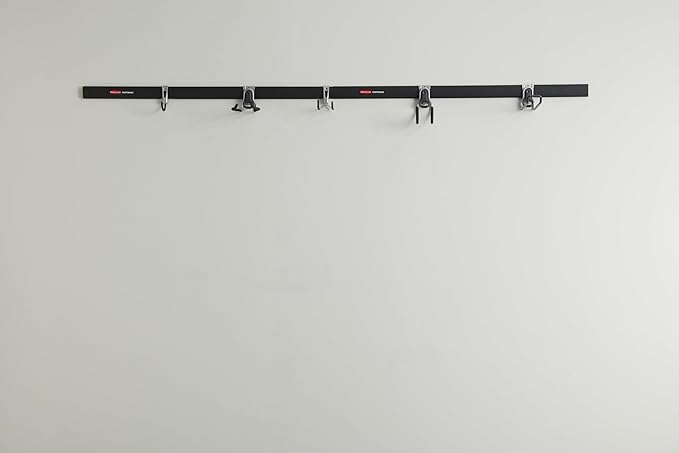 Rubbermaid Fasttrack Garage Storage Utility Hooks 7 Piece Black All in One Rail Hook Kit and Tool Organizer Heavy Duty for Home/Garage/Shed/Garden