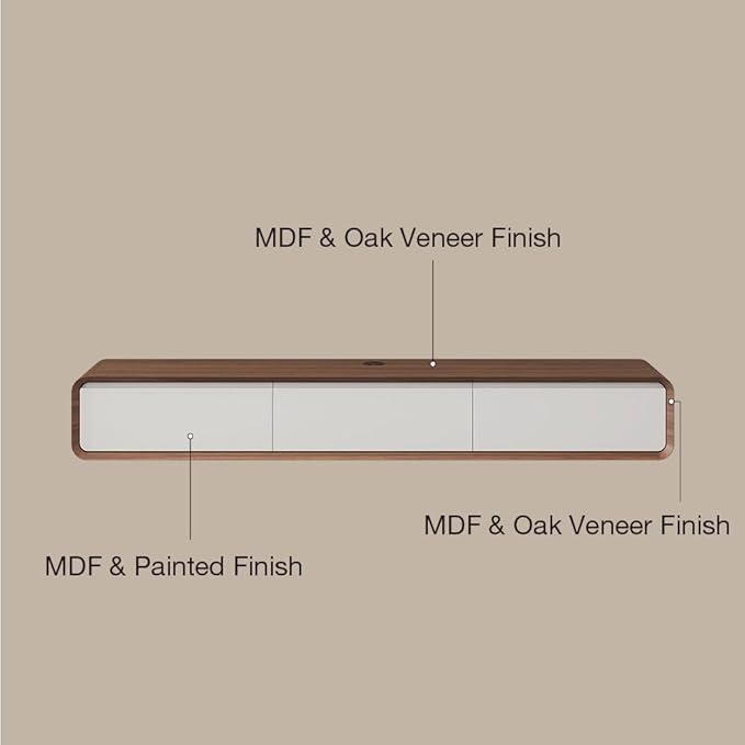 POVISON Fully-Assembled Minimalist Floating TV Stand, Modern Wall-Mounted Entertainment Center with 3 Flip-Down Cabinet Doors, Solid Wood Media Console, Walnut & Black, 70.87"