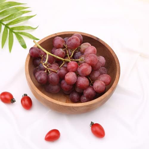 Hand-Crafted From Solid Acacia Wood Salad Bowls 7.1 or 7.9 Inches Set of 2 Individual Large Wood Bowl for Fruits Salads and Decoration Fruit Bowl for Snacks