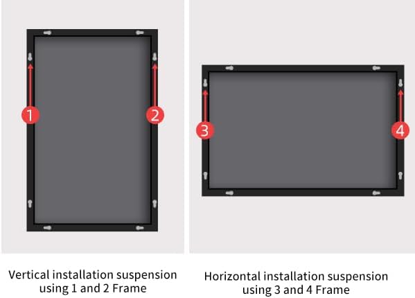 BONEWEI Bathroom Mirror, 30x55 inch Wall Mirror for Bathroom Wall Mounted Black Rectangle Square Corner Mirrors, Black Bathroom Mirror for Living Room, Farmhouse, Bedroom Entryway, Horizontal/Vertical