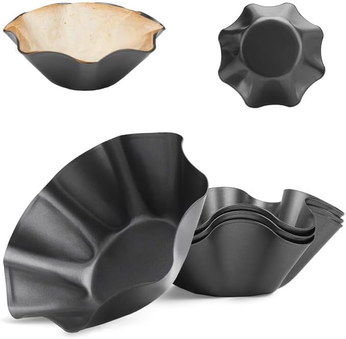 RUVINCE Nonstick Tortilla & Taco Shell Maker Set of 6, 8.75-Inch Heavy-Duty Bakeware for Mexican Cuisine