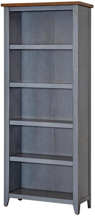 BOWERY HILL Open Wood Bookcase Bookcase in Blue