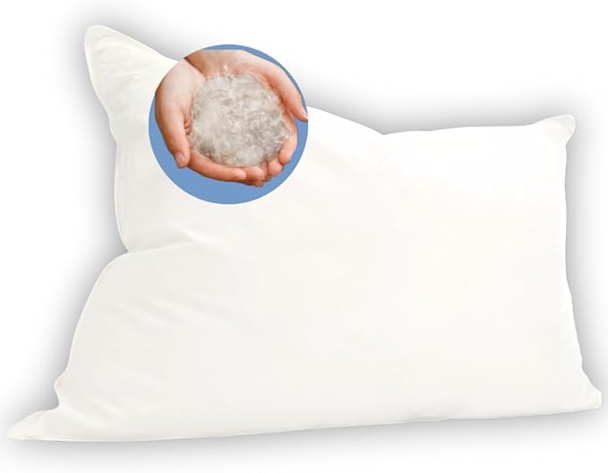 Continental Bedding Australian Wool and Down Bed Pillow Blend 40/60, Queen, White