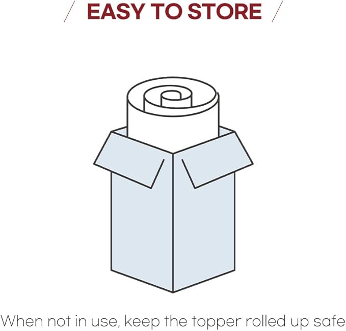 EVEZARY(KOR) Top Notch Memory Foam Mattress Topper–Relieve Back Pain,ergonomic,breathable,odor-free foam.Non-slip,rollable,washable cover. Compr test. CertiPUR-US certified for quality and durability.