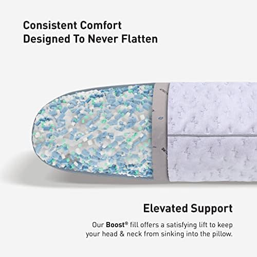 Bedgear Storm King Performance Pillow - Size 0.0 - Cooling Bed Pillow for Hot Sleepers - Medium Pillow for All Sleep Positions, Hypoallergenic, Washable & Removable Cover - 20" W x 36" L x 4.75"