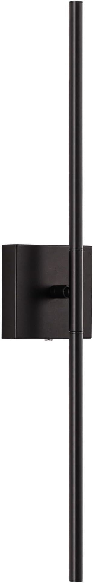 KDG Cordless Wall Sconces with Remote Control, Wireless 7000mAh Rechargeable Battery Operated LED Wall Lamps, 360° Rotate Lightings for Wall Painting, Bedroom, Hallway, Night Light 23.6 inch (Black)