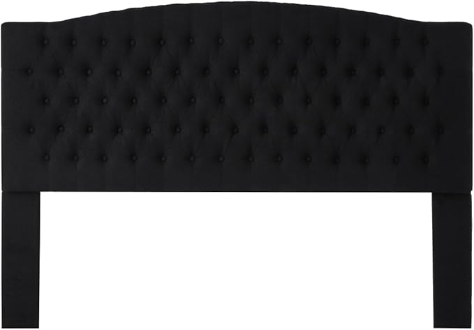24KF Boucle Upholstered Tufted Button King Headboard and Comfortable Fashional Padded King/California King Size headboard,6025-K-Boucle-Black