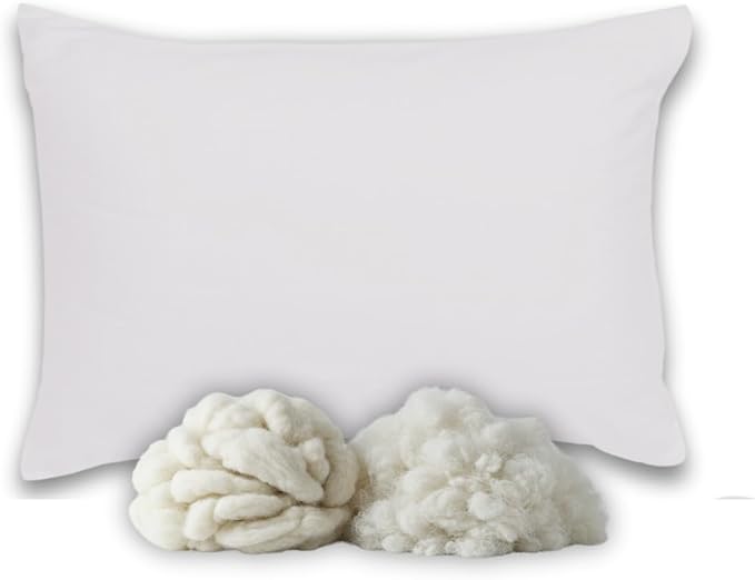 Continental Bedding Australian Wool and Down Bed Pillow Blend 40/60, Standard, White