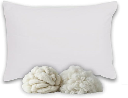 Continental Bedding Australian Wool and Down Bed Pillow Blend 40/60, Queen, White