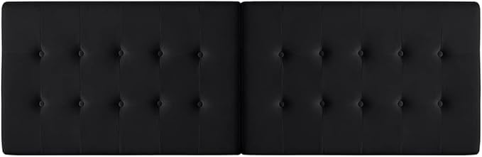 24KF Black Wall Mounted Tufted Button King Headboard, Soft Comfortable Velvet Padded King/CA King Size Headboard-6035-K-Black