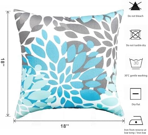 Outdoor Throw Pillows - Decorative Pillows with Insert Included Set of 2 Outdoor Pillows for Patio Furniture 18x18 Inch